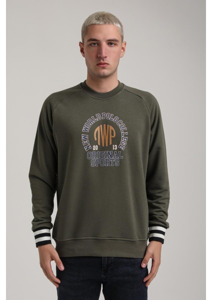 Bisiklet Yaka Ekru Slim Fit Sweatshirt 24FWM60187