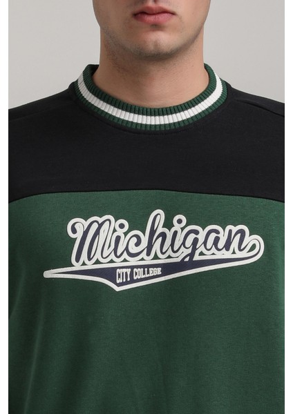 Bisiklet Yaka Lacivert Slim Fit Sweatshirt 24FWM60192 fiyatları