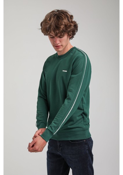 Bisiklet Yaka Yeşil Slim Fit Sweatshirt 23FWM60145 modelleri