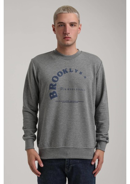 Bisiklet Yaka Bordo Slim Fit Sweatshirt 24FWM60172