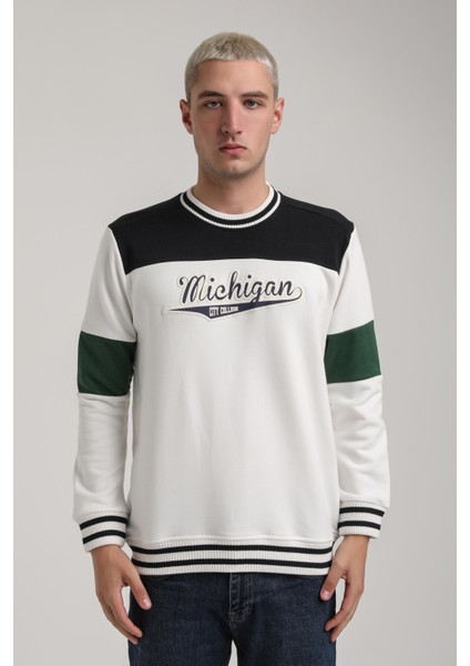 Bisiklet Yaka Lacivert Slim Fit Sweatshirt 24FWM60192 fırsatları