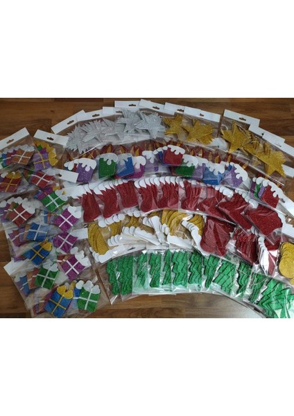 Yılbaşı Konseptli Eva Dekorasyon Süsler (4 Farklı Paket-16 Tek Parça Süs)