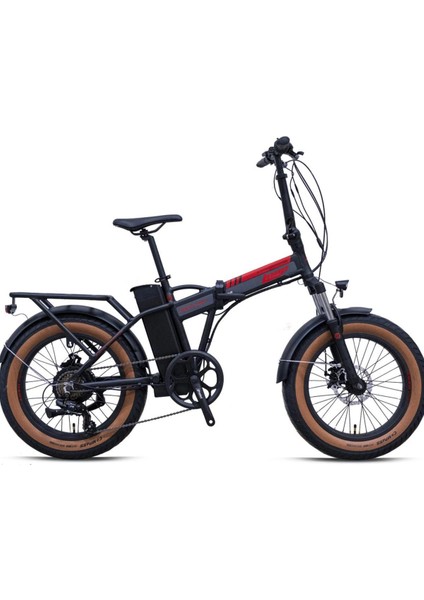 Dıscovery - 20 - Katlanır ( Fat Bike) - 7 Vites - H.disc - Elektrikli - Mat Siyah-Kırmızı/füme