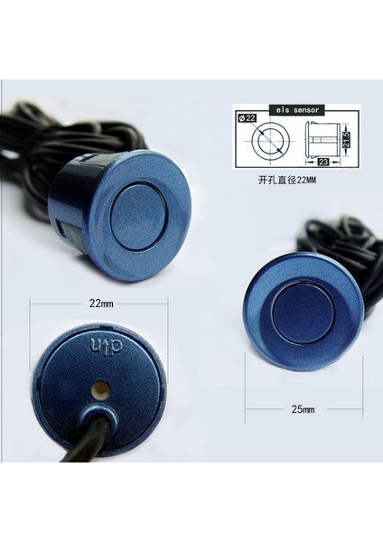 Chq GOLD-22MM Park Sensörü Yedekleme Radarı Parktronik Ters Prob Ultrasonik Siyah Kırmızı Mavi Gri Gümüş Ş Altın Aparcami (Yurt Dışından)