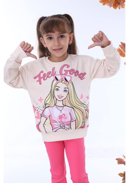 Pjk2i Barbie Desenli Fuşya Fitilli Taytlı 2 Ip %100 Pamuk Kız Çocuk Takımı 3-10 Yaş 7226-F fiyatları