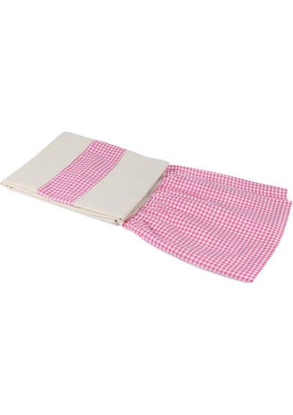 Naturel Perde Kornişli Vintage Pembe 100X185 cm
