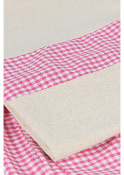 Naturel Perde Kornişli Vintage Pembe 100X185 cm
