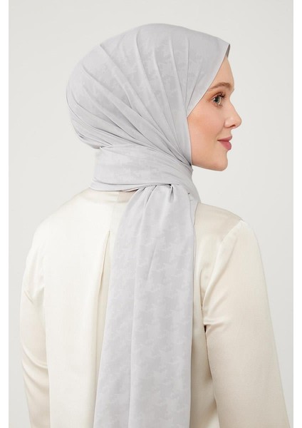 A.Gümüş Jakarlı Puzzle Desen Elegance Şal modelleri