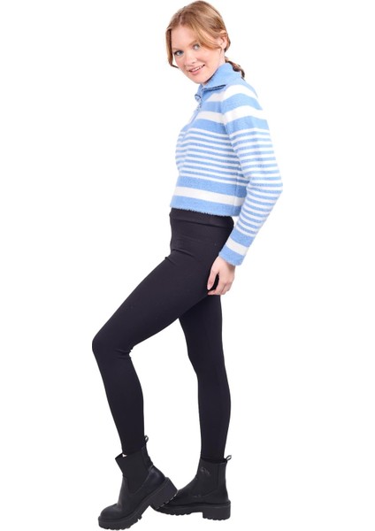 6619 Fermuar Detay Yumoş Kazak Bebe Mavi fiyatları