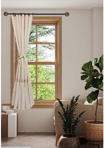 Naturel Fırfırlı Dantelli Perde Vintage modelleri