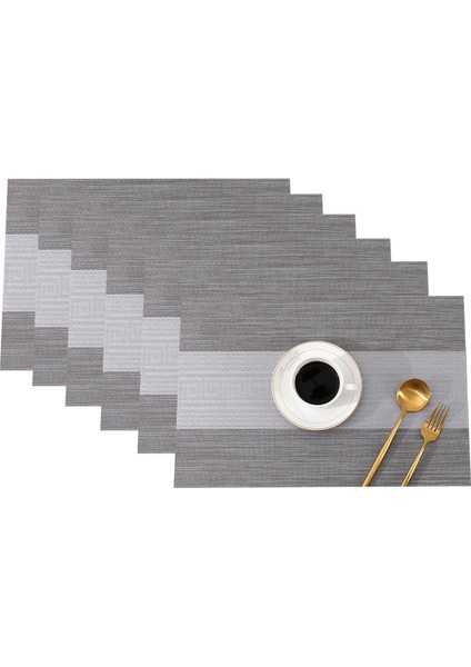 6 Adet Pvc Masaüstü Serisi Iç/dış Mekan Dokuma Yuvarlak Placemats Seti, 13.75 Inç (Yurt Dışından)