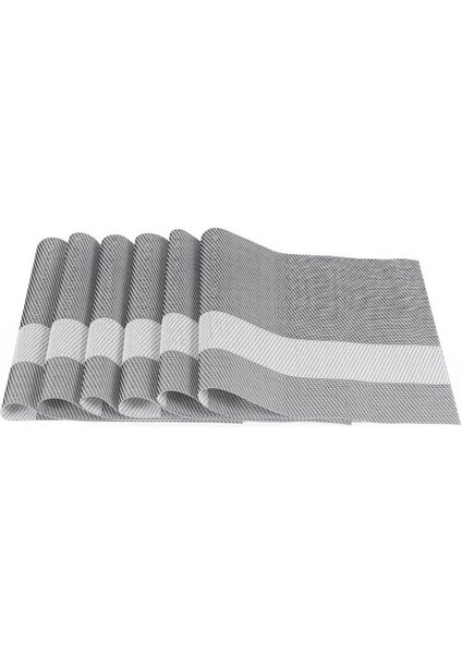 6 Adet Pvc Masaüstü Serisi Iç/dış Mekan Dokuma Yuvarlak Placemats Seti, 13.75 Inç (Yurt Dışından)