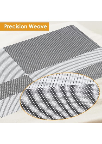 6 Adet Pvc Masaüstü Serisi Iç/dış Mekan Dokuma Yuvarlak Placemats Seti, 13.75 Inç (Yurt Dışından)