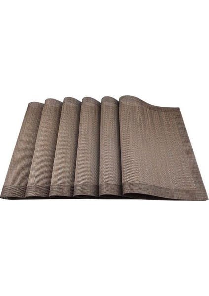 6 Adet Pvc Masaüstü Serisi Iç/dış Mekan Dokuma Yuvarlak Placemats Seti, 13.75 Inç (Yurt Dışından)