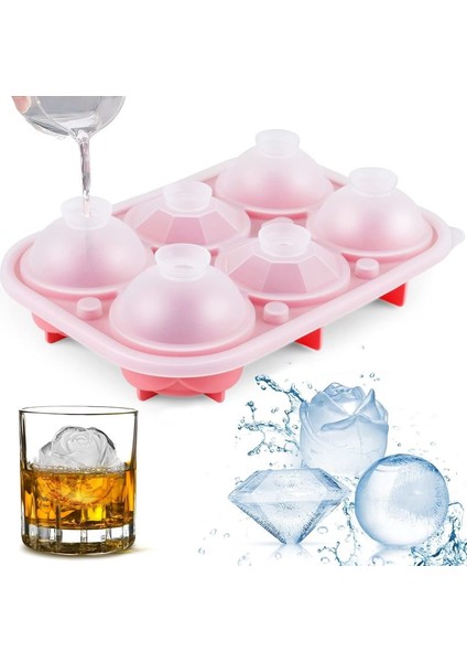 Buz Küpleri Tepsisi, Mikiwon 2.2 Inç Silikon Büyük Buz Hokeyi Yapma Makinesi, Buz Gülü Yapma Makinesi, Kapaklı Buz Matkap Yapma Makinesi (Yurt Dışından)