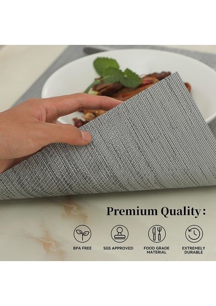 6 Adet Pvc Masaüstü Serisi Iç/dış Mekan Dokuma Yuvarlak Placemats Seti, 13.75 Inç (Yurt Dışından)