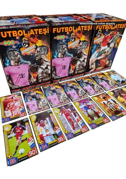 Futbol Ateşi 2025 Futbolcu Kartları Yeni Seri Oyun Kağıtları 50 Paket 100 Kart Vardır