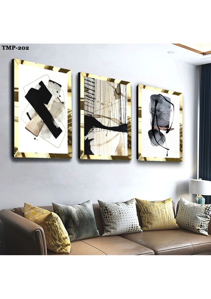 Kolaj Çizimgold Pleksili Mdf Tablo