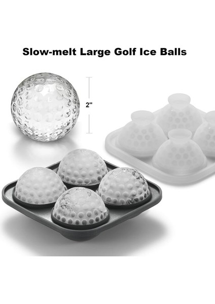 3D Golf Buz Küpü Tepsisi, Hunili Büyük Golf Silikon Eğlenceli Şekilli Viski Buz Kalıbı, Kokteyl, Burbon, Brendi Tutabilir (Yurt Dışından)