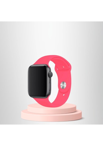 Apple Watch  Ultra Silikon Kordon 42-44-45-49 Mm/l Uyumlu Fuşya