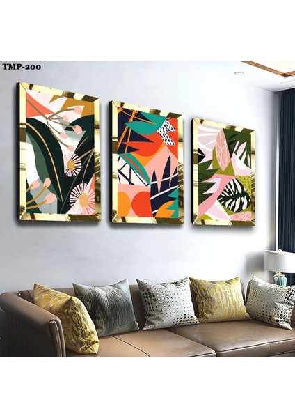 Renkli Gold Pleksili Mdf Tablo