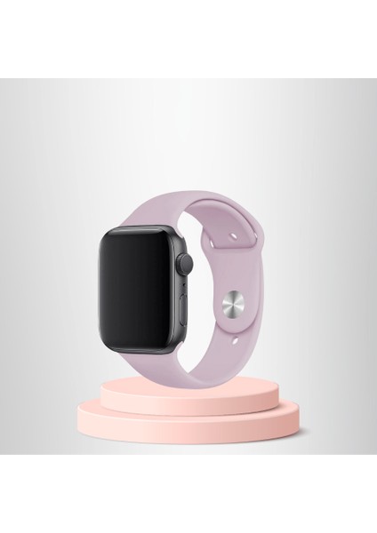 Apple Watch  Ultra Silikon Kordon 42-44-45-49 Mm/l Uyumlu Lavanta