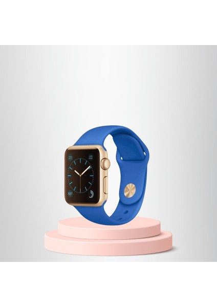 Apple Watch  Ultra Silikon Kordon 42-44-45-49 Mm/l Uyumlu Lacivert