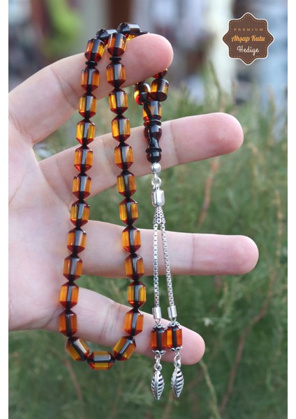 Turuncu Sürmeli Kapsül Kesim Gümüş Püsküllü Ateş Kehribar Tesbih 201023516 fiyatları