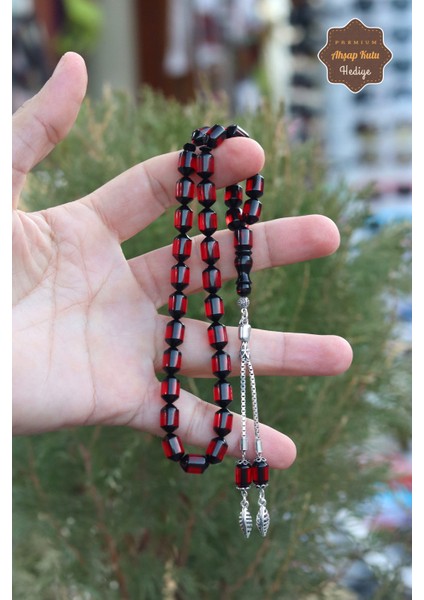 Kırmızı Sürmeli Kapsül Kesim Gümüş Püsküllü Ateş Kehribar Tesbih 201023515 fiyatları