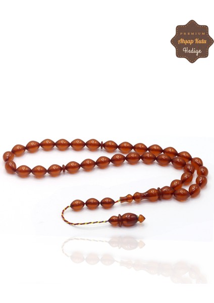 Koyu Bal Rengi Yumurta Kesim Özel Sistem Sıkma Kehribar Tesbih 201023513