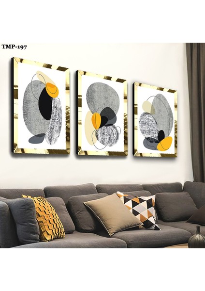 Kolaj Çizim Gold Pleksili Mdf Tablo