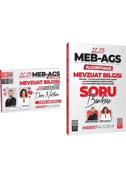 2025 Meb Ags Akademisi Mevzuat Bilgisi Ders Notları / Soru Bankası 2 Li Set