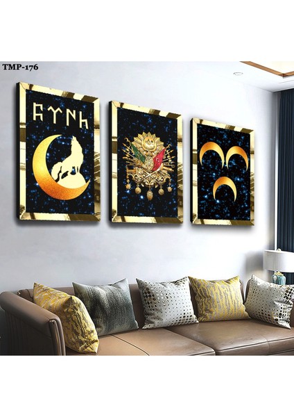 Göktürk 3 Hilal Gold Pleksili Mdf Tablo