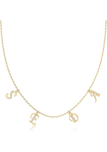 Kişiye Özel Dört Harfli İsim Altın Kaplama Gümüş Kolye fiyatları