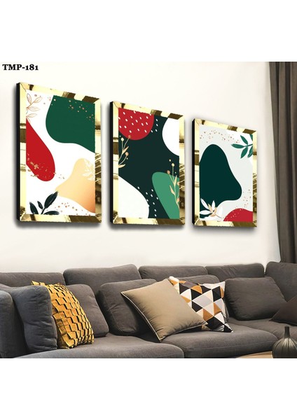 Renkli Gold Pleksili Mdf Tablo