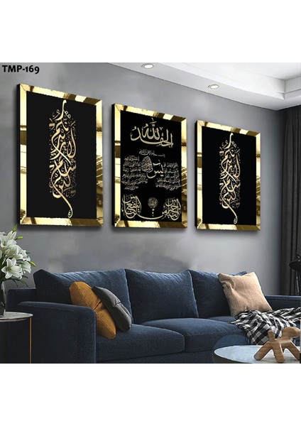 Arapça Dua Dini Gold Pleksi Kenar Mdf Tablo