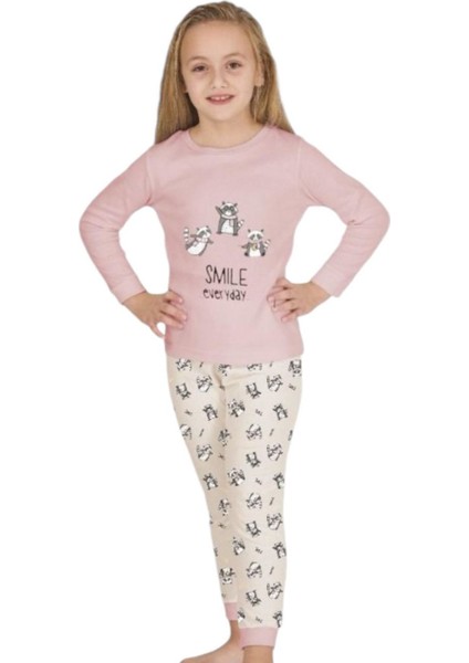 Elmp Yaramaz Kunduzlar %100 Pamuk Kız Çocuk Pijama Takımı 1-9 Yaş 4014