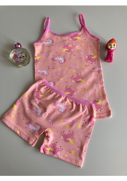 Elm Unicorn Desenli Kız Çocuk Atlet Boxer Takımı 2414