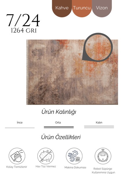 Makine Halısı Agnello Halı 7/24 1264 Gri fırsatları