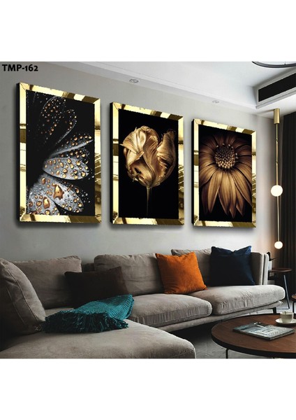 Çiçek Gold Pleksili Mdf Tablo fiyatları