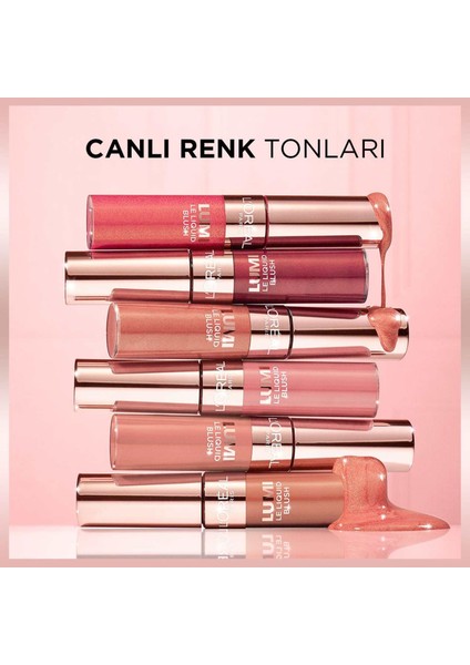 L'Oréal Paris Lumi Blush Likit Allık - Glowy True Rose