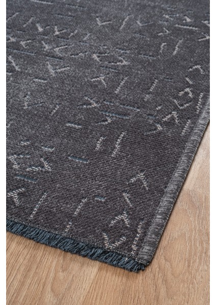 Cool Antrasit Kaymaz Taban Yıkanabilir Kilim Yolluk