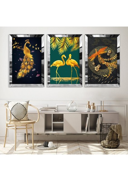 Aşk Kuğuları Gümüş Pleksili Mdf Tablo modelleri