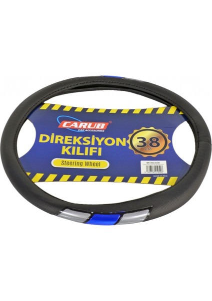 Direksiyon Kılıfı Fosforlu 38 cm Siyah (Beyaz-Mavi) BR1841959