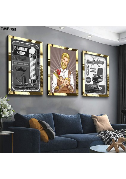 Erkek Berberi Gümüş Pleksili Mdf Tablo fiyatları