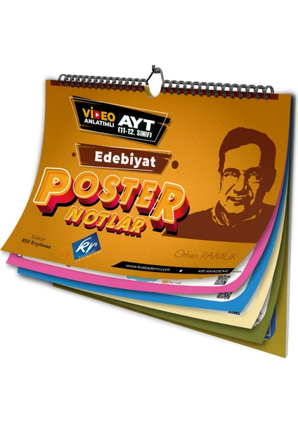 Kr Akademi Yayınları AYT Edebiyat Poster Notlar