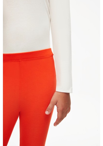 Turuncu Basic Kız Çocuk Yazlık Tayt modelleri