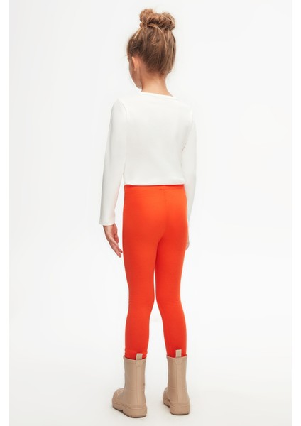 Turuncu Basic Kız Çocuk Yazlık Tayt fırsatları