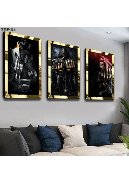 Ölüm Meleği Gold Pleksili Mdf Tablo