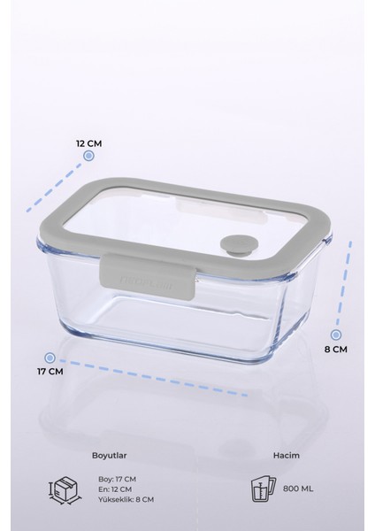 Glace Vakumlu Cam Saklama Kabı Gri Kendi Setini Oluştur fiyatları